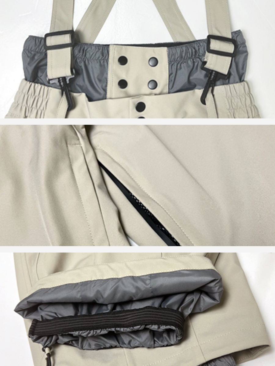 Loose Fleece Waterproof Bib Ski Pants- Unisex