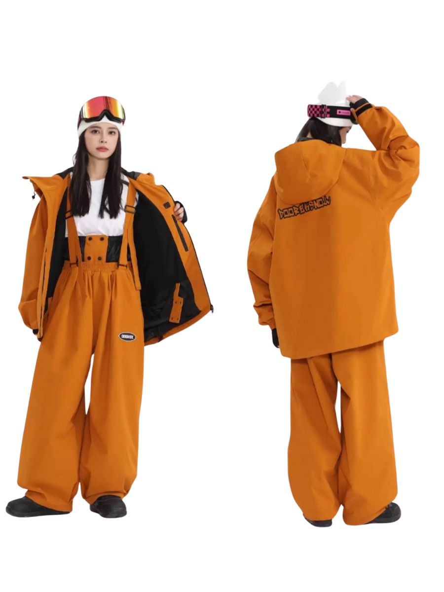 Rabbit Ear Bib Pants Warm Ski Suit Set - Unisex