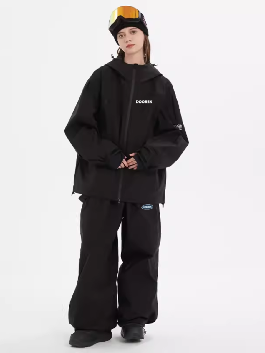 Rabbit Ear Bib Pants Warm Ski Suit Set - Unisex
