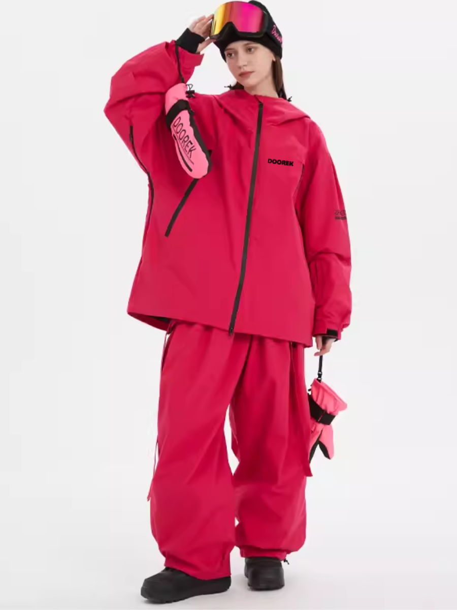Rabbit Ear Bib Pants Warm Ski Suit Set - Unisex