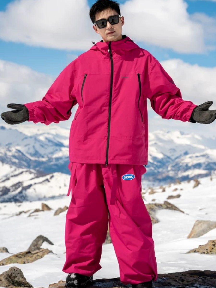 Rabbit Ear Bib Pants Warm Ski Suit Set - Unisex