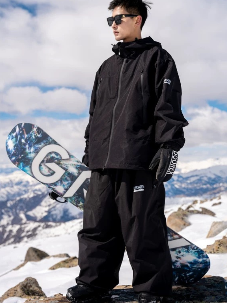 Rabbit Ear Bib Pants Warm Ski Suit Set - Unisex