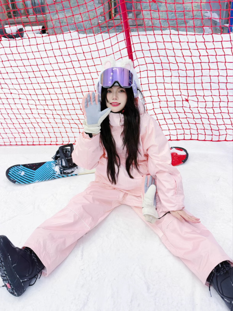 Ski Jacket Ski Pants Pink Snow Suit - Women's