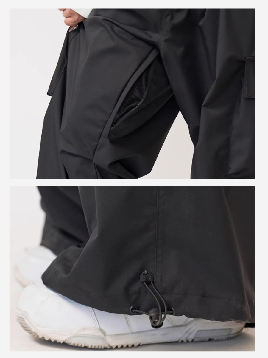 Waterproof Cargo Pockets Baggy Ski Pants - Unisex