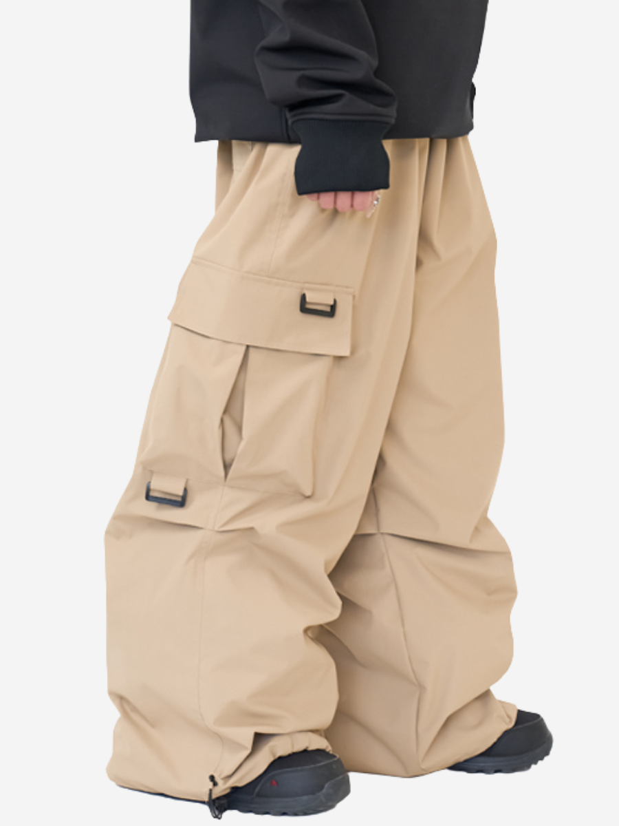 Waterproof Cargo Pockets Baggy Ski Pants - Unisex