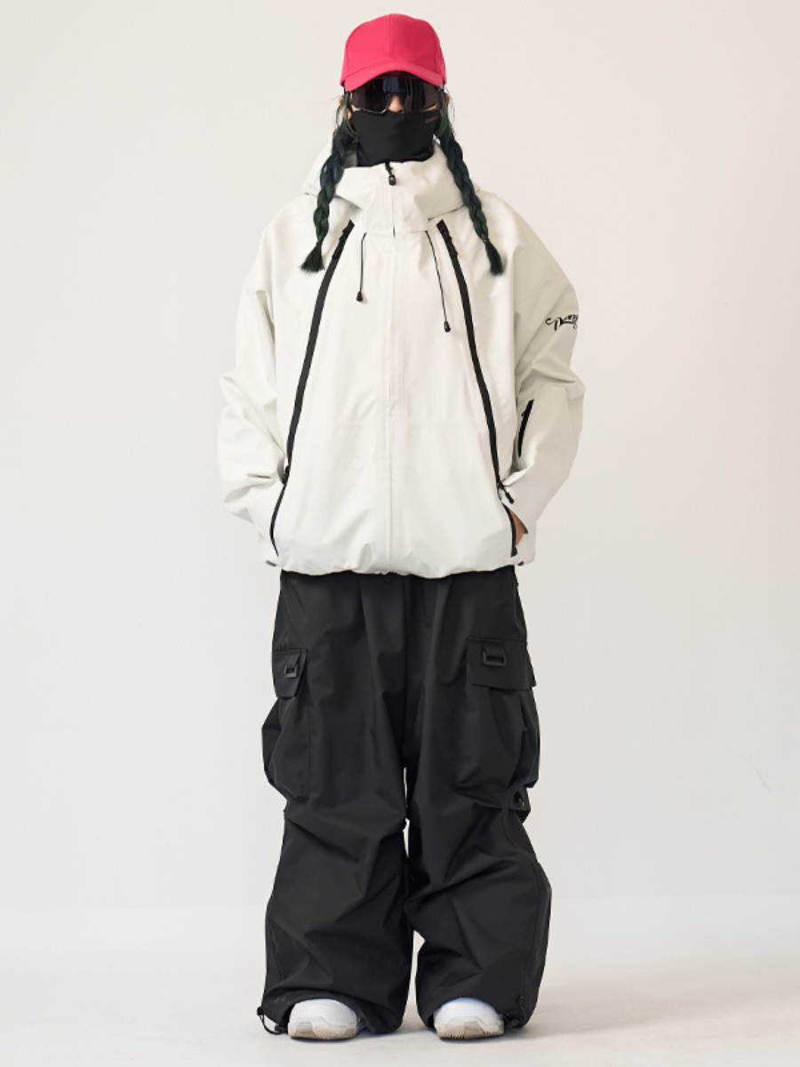 Waterproof Cargo Pockets Baggy Ski Pants - Unisex