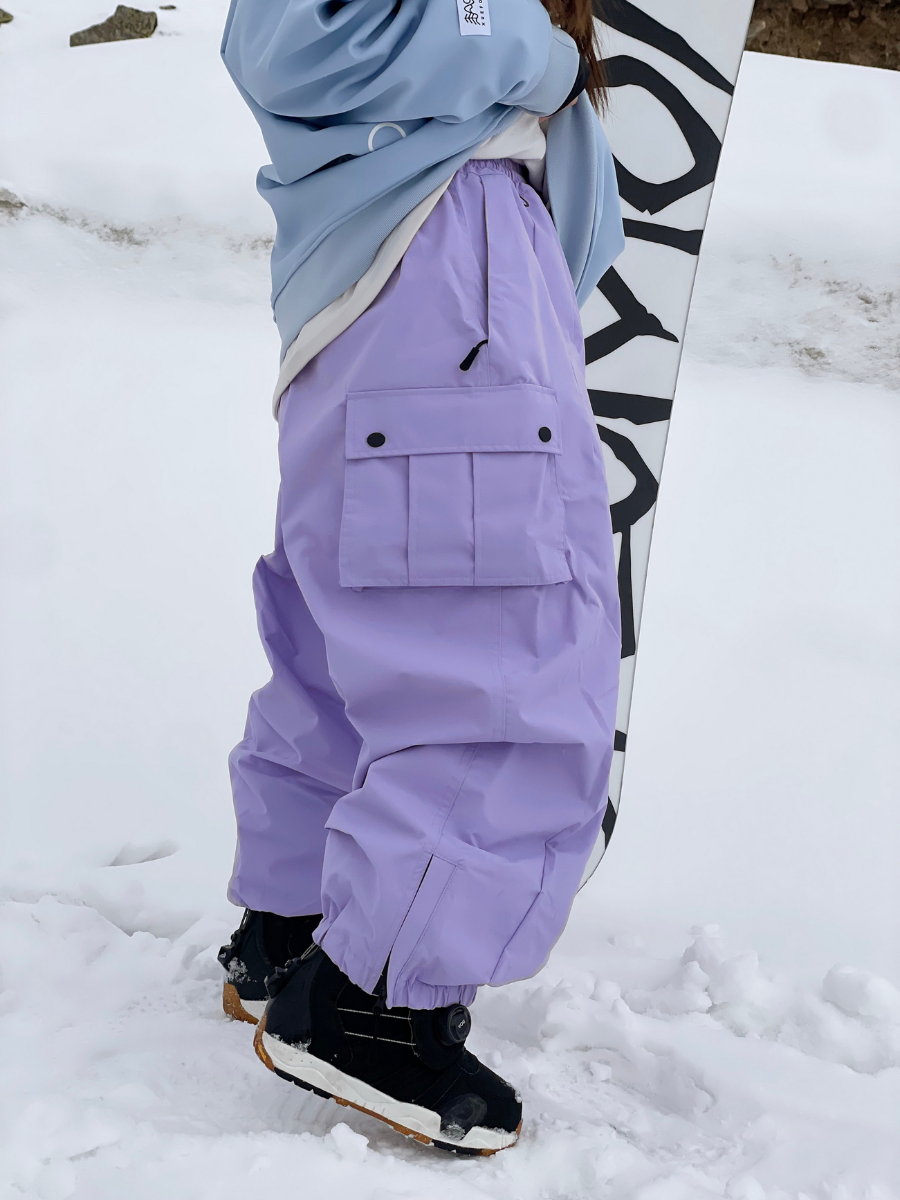 Waterproof Windproof Insulated Baggy Cargo Snow Pants - Unisex