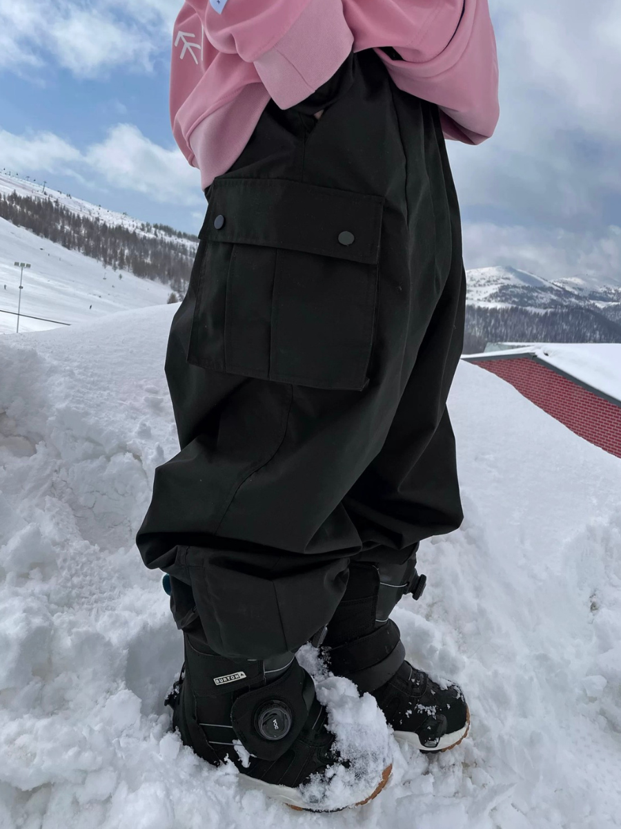 Waterproof Windproof Insulated Baggy Cargo Snow Pants - Unisex