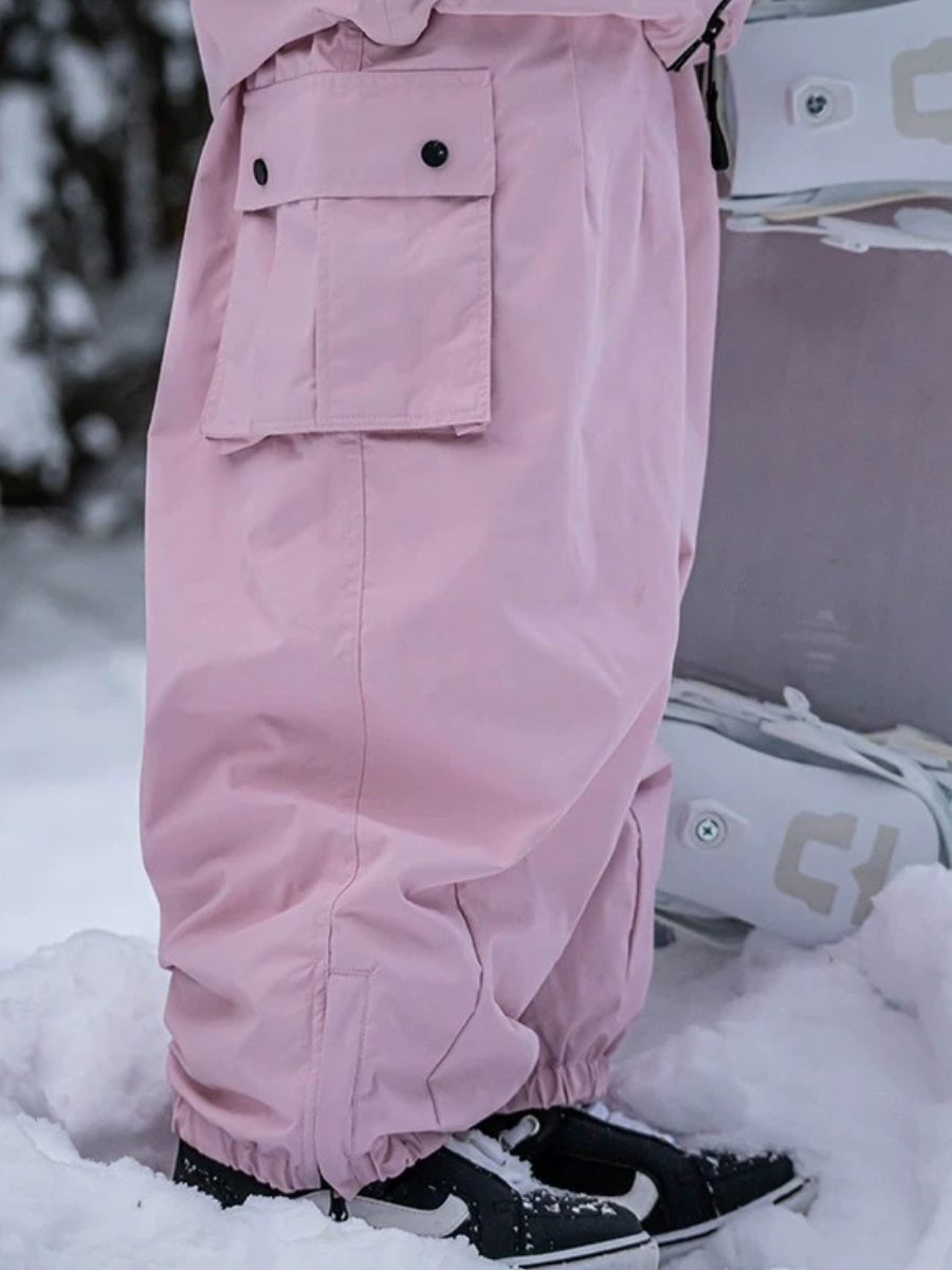 Waterproof Windproof Insulated Baggy Cargo Snow Pants - Unisex