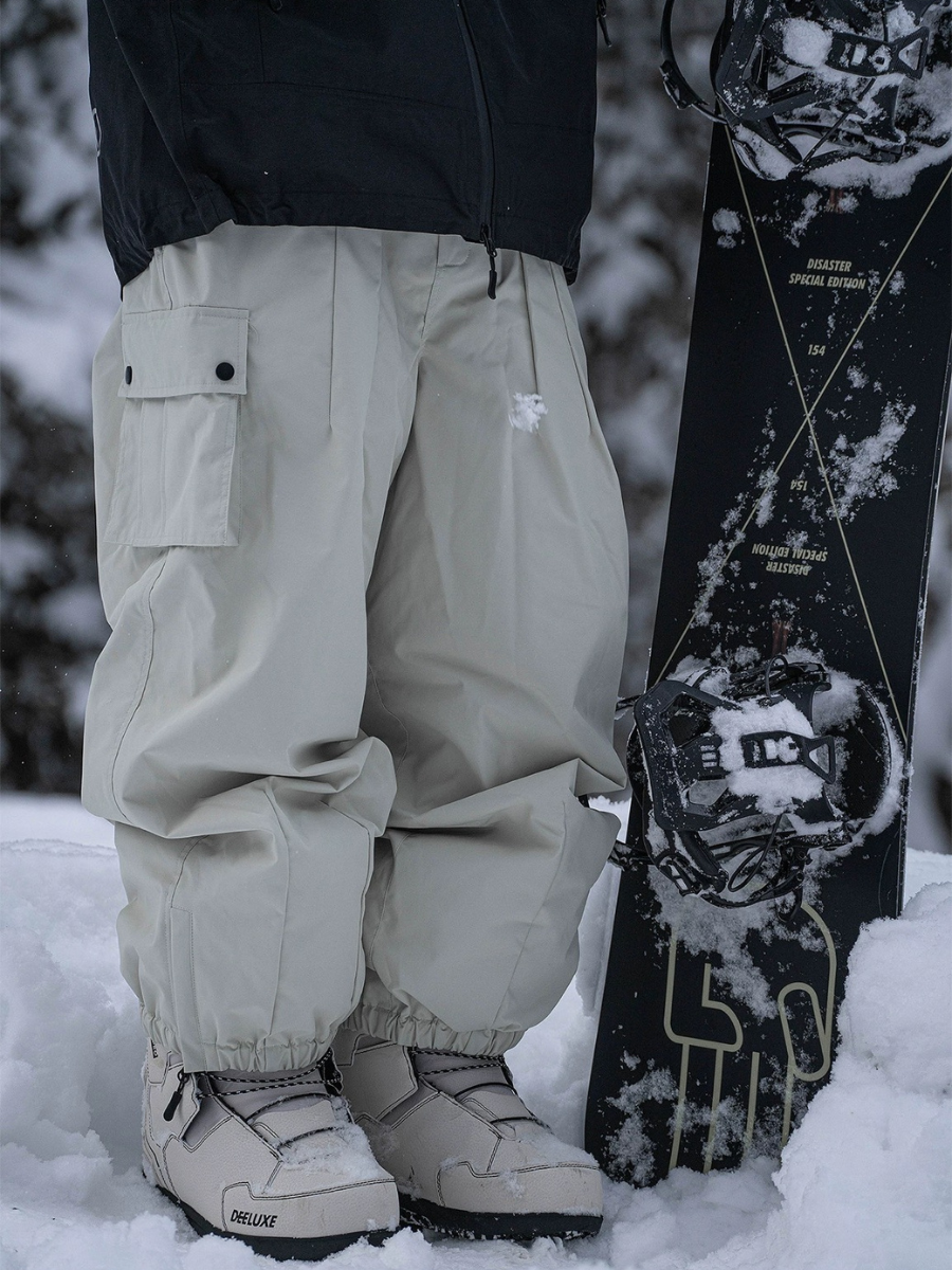 Waterproof Windproof Insulated Baggy Cargo Snow Pants - Unisex