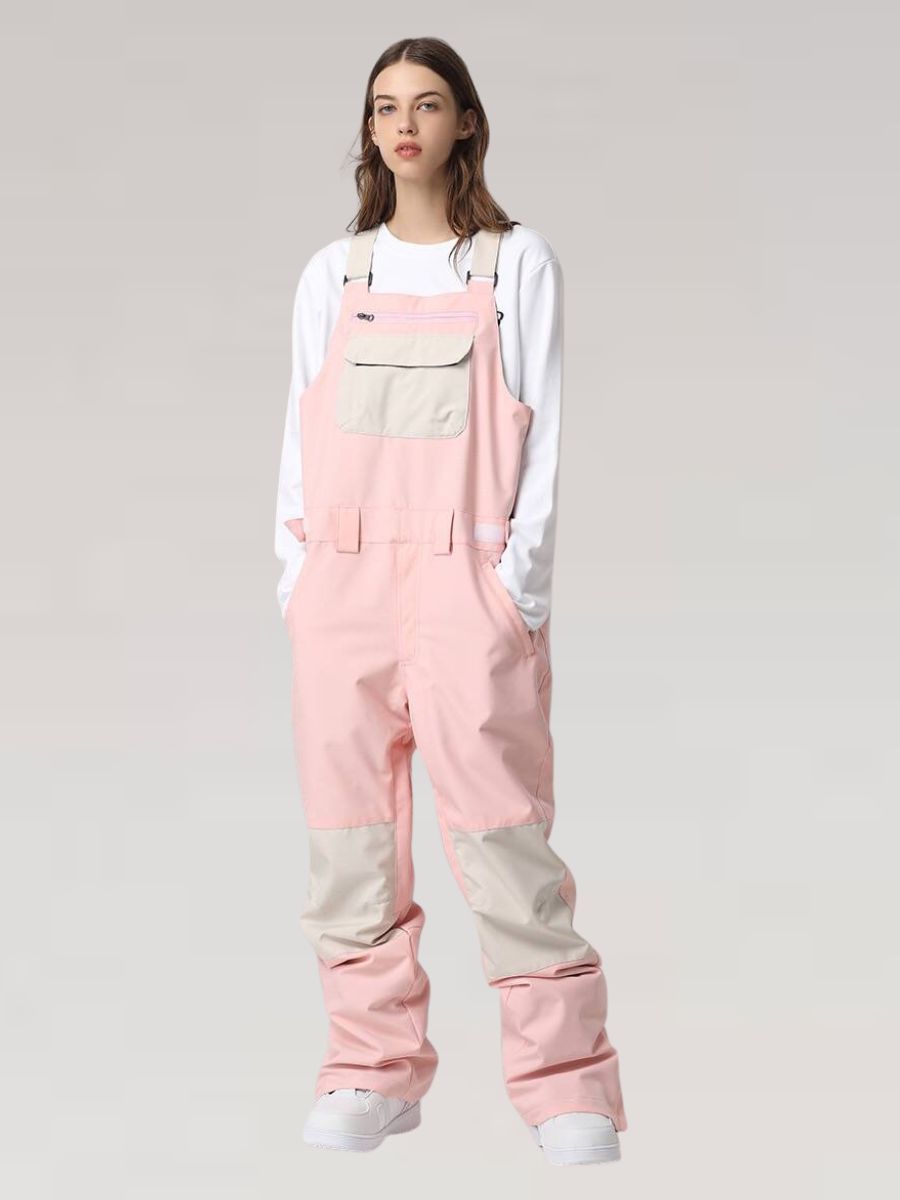 Waterproof Color Block Bib Pants - Women's