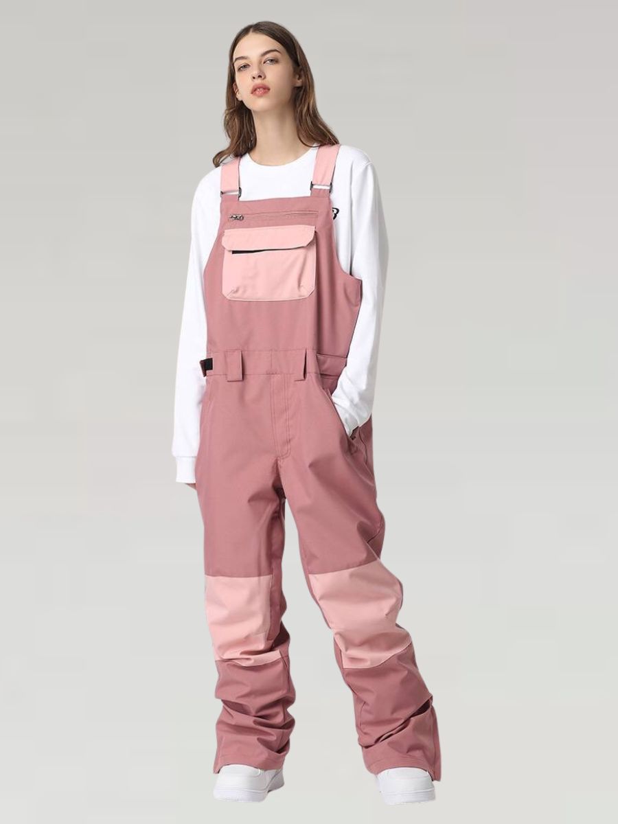 Waterproof Color Block Bib Pants - Women's
