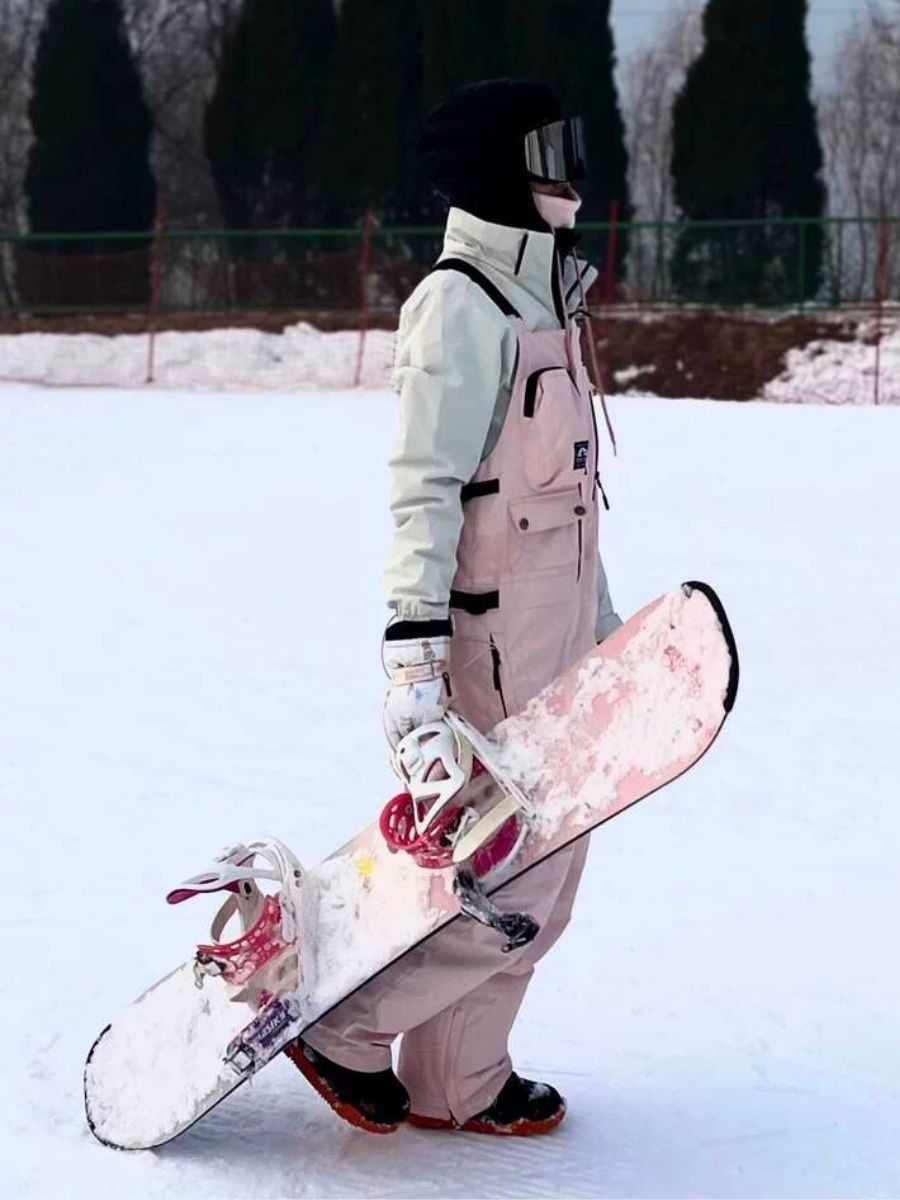 Windproof Snowboard Cargo Bib Pants - Unisex