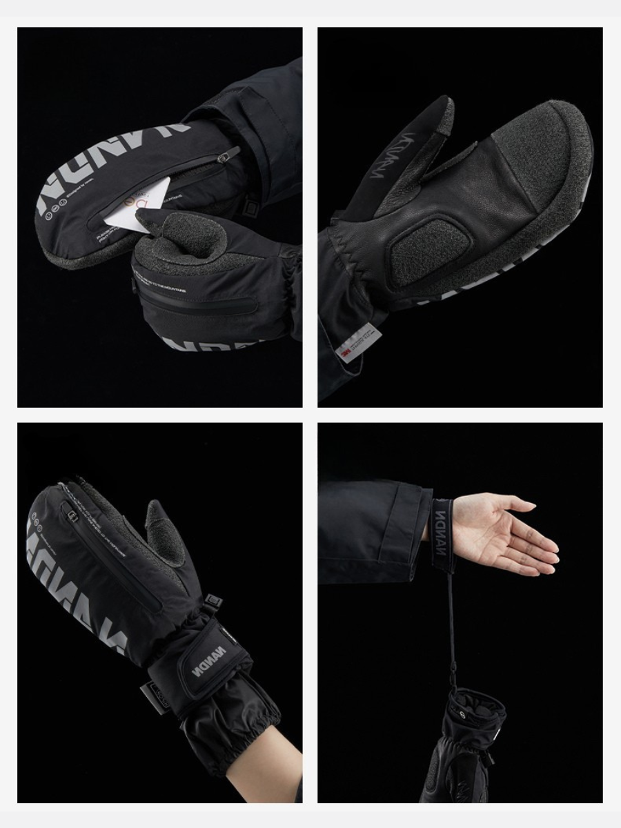 Wrist Guard Waterproof Ski Mittens - Unisex