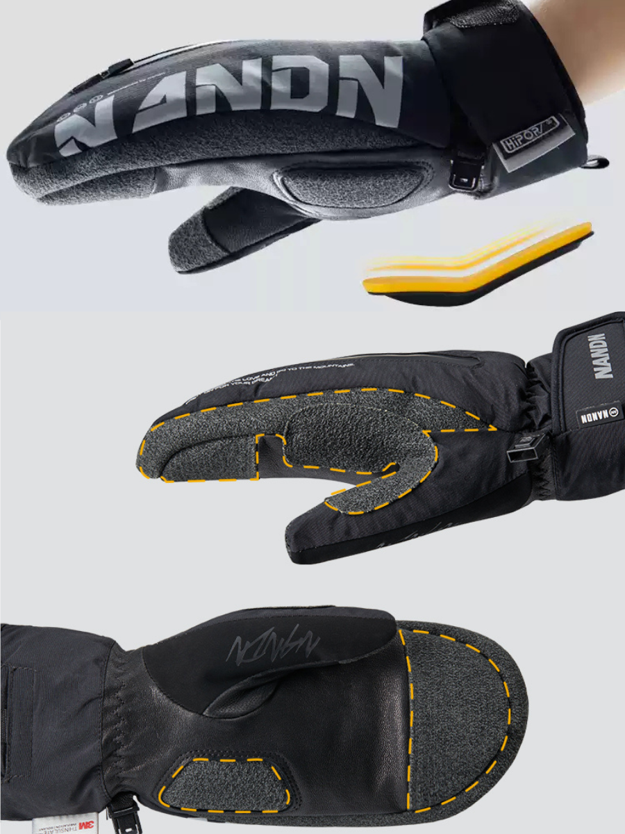 Wrist Guard Waterproof Ski Mittens - Unisex