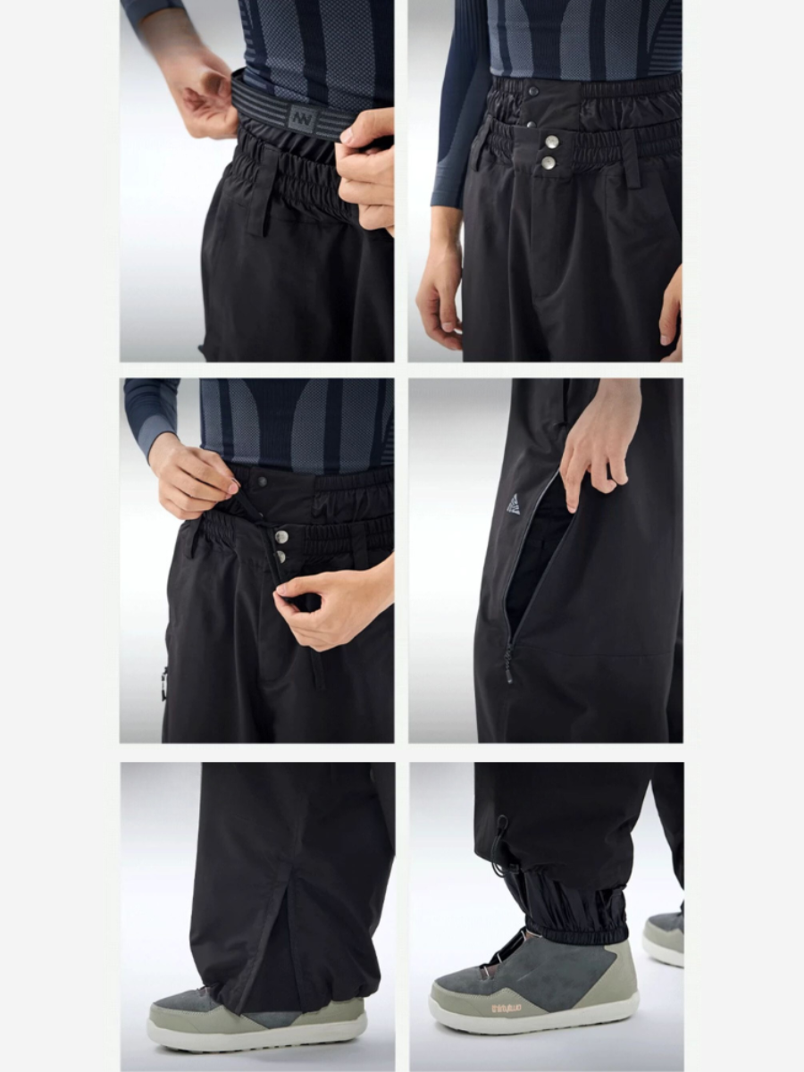 3L Loose Waterproof Fleece Snow Pants - Unisex