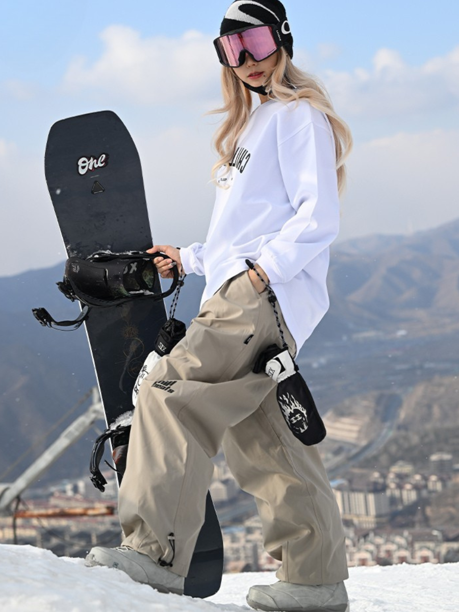 Loose Fleece Waterproof Bib Ski Pants- Unisex