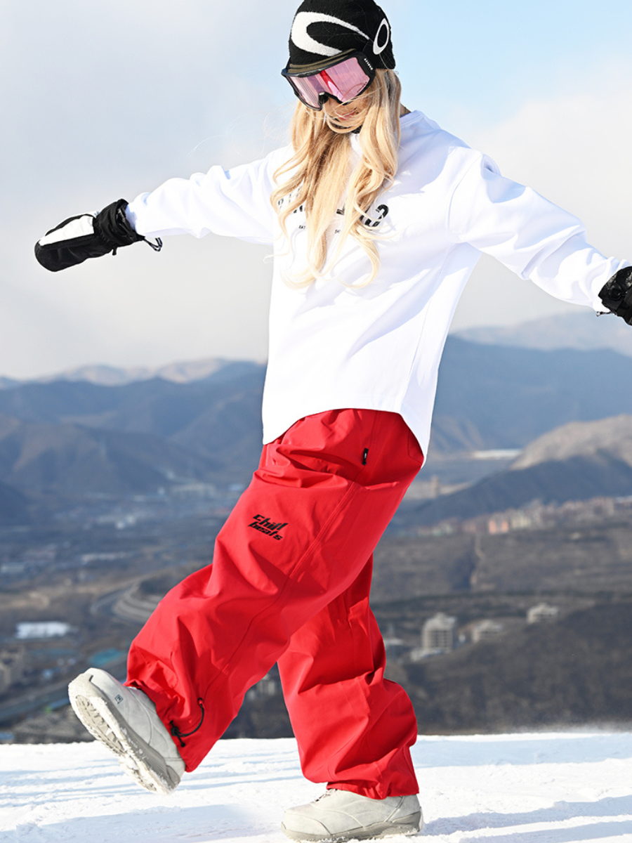 Loose Fleece Waterproof Bib Ski Pants- Unisex