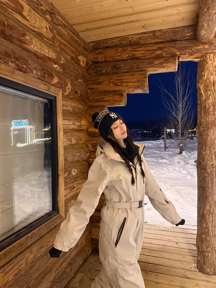 Outdoor Thickened One-piece Ski Suit - Unisex