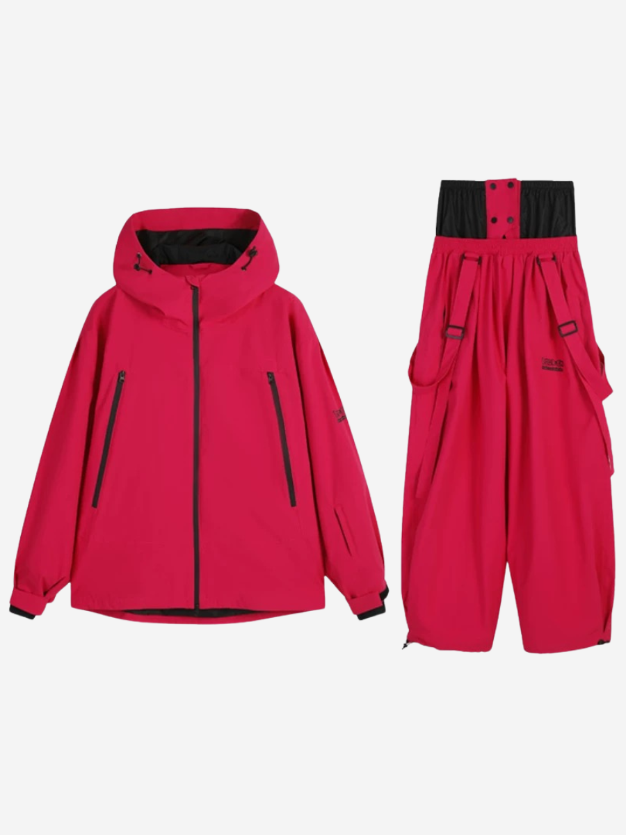 Rabbit Ear Bib Pants Warm Ski Suit Set - Unisex