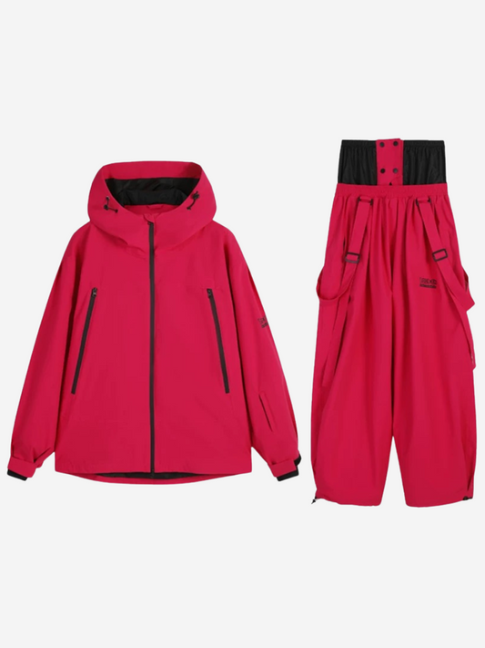 Rabbit Ear Bib Pants Warm Ski Suit Set - Unisex