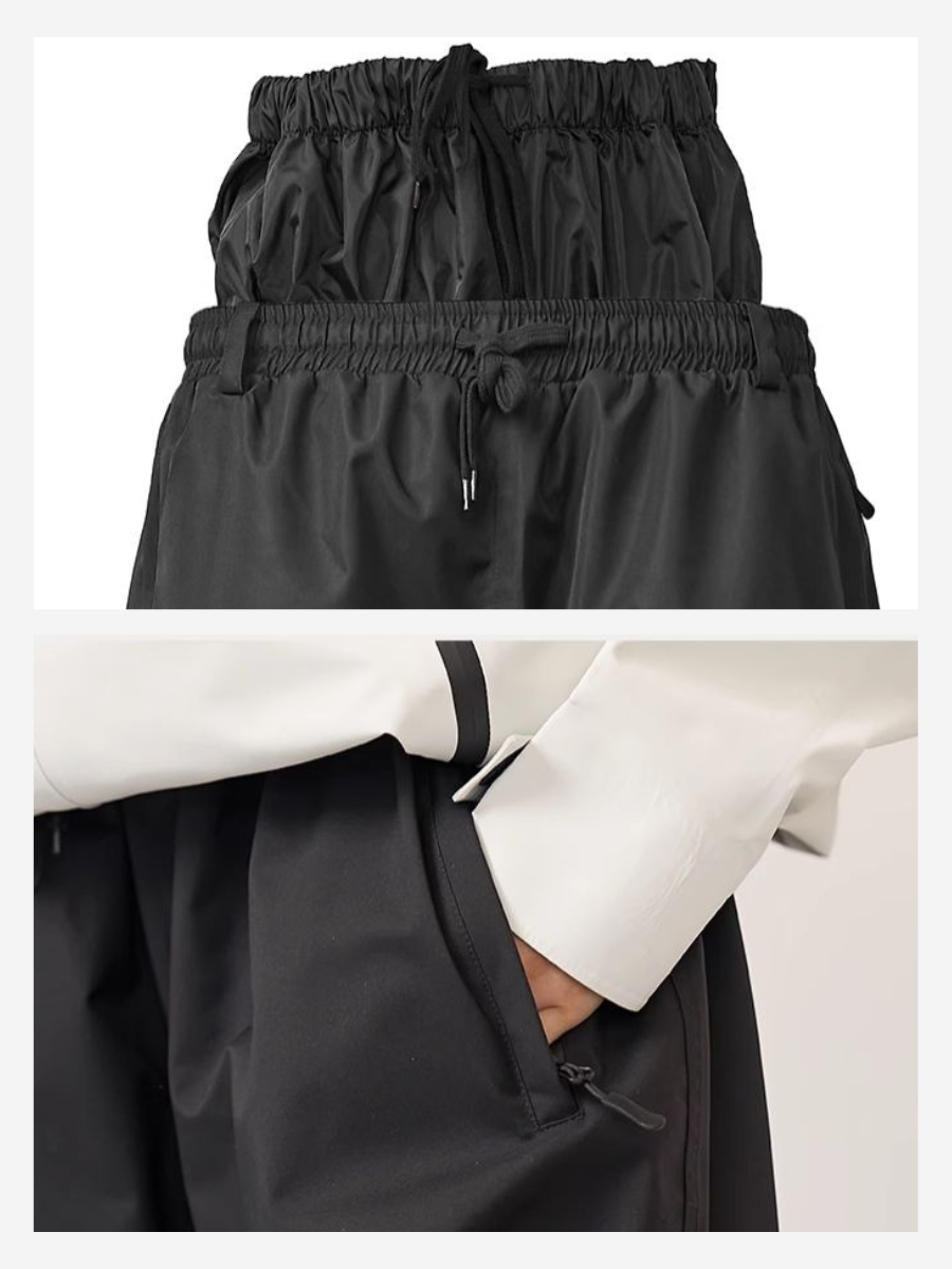 Waterproof Cargo Pockets Baggy Ski Pants - Unisex