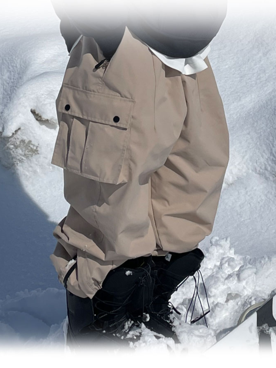 Waterproof Windproof Insulated Baggy Cargo Snow Pants - Unisex