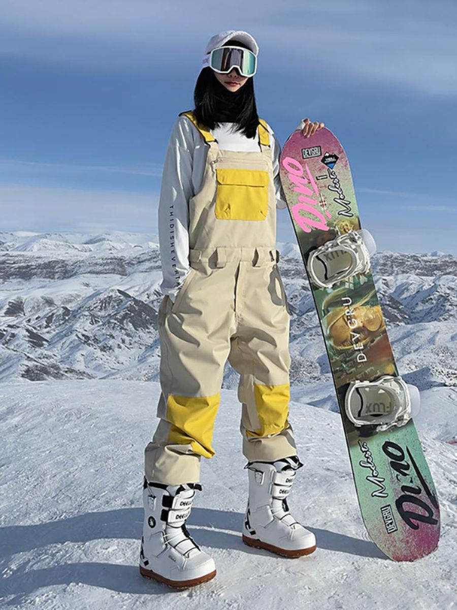 Waterproof  Color Block Bib Pants - Women's
