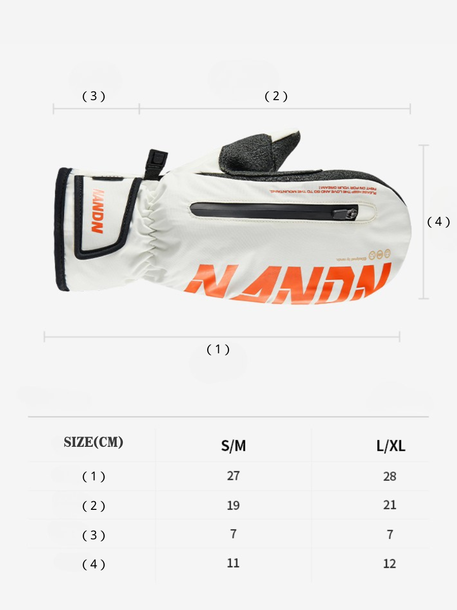Wrist Guard Waterproof Ski Mittens - Unisex